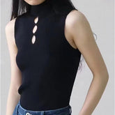 Knitted Workout Sleeveless Tanks Camis Halter Top Basic tank Top - Zeprah