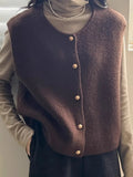 Korean Style Casual Retro Short Knitted Worsted Vest for Women New Autumn Winter Loose - Fitting Inner Layering Sleeveless Top - Zeprah