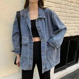 Korean - style Loose Autumn New Women's Denim Coat Vintage Casual All - match Coat Jacket - Zeprah
