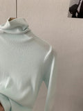 Korean Thick Turtleneck Solid Color Long Sleeve Slim - fit Slimming Inner Base Knitted Sweater Top Autumn Winter - Zeprah