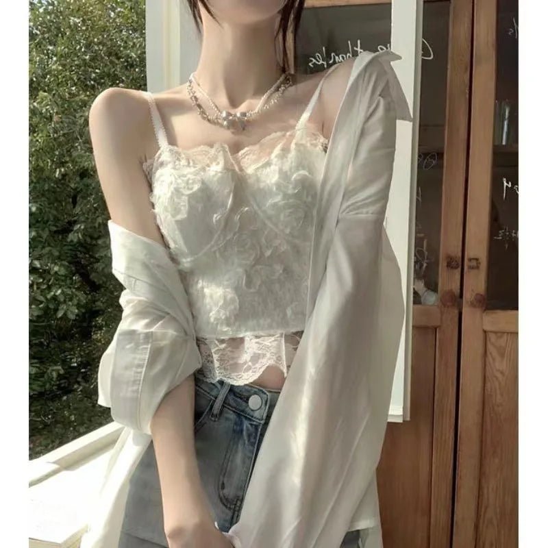 Lace Suspenders Beautiful Back Vests Chest Pads Lace Women Women's Tank Top Summer Camsole - Zeprah