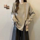 Large Size Split Long Sleeve Top Women's 2025 Autumn New Loose Slim Fashionable Base Shirt for Women - Zeprah