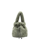 Leisure Crossbody Mujer Bolsa Women Soft Faux Fur Mini Bucket Bag Drawstring Fall Winter Handbag Fluffy Plush Shoulder Purse - Zeprah