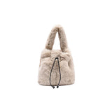 Leisure Crossbody Mujer Bolsa Women Soft Faux Fur Mini Bucket Bag Drawstring Fall Winter Handbag Fluffy Plush Shoulder Purse - Zeprah