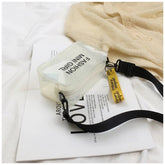 Letter Printed Mini Shoulder Messenger Bag Handbags Women Clear Jelly Purse Fashion Girl Purses Transparent Candy - Zeprah