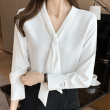 Long Sleeve Blouse with Pussy - Bow Detail – Professional Style - Zeprah