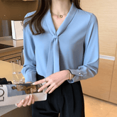 Long Sleeve Blouse with Pussy - Bow Detail – Professional Style - Zeprah