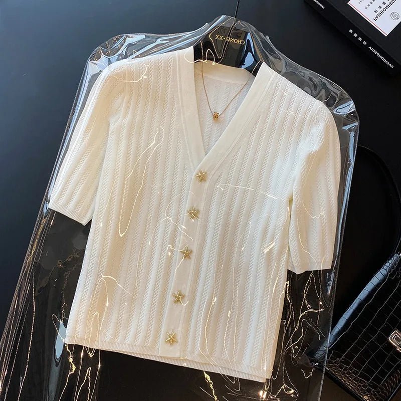 Loose - fit Women's Clothing Bestselling Casual Tops for Women Knitted Short - Sleeved Tops - Zeprah