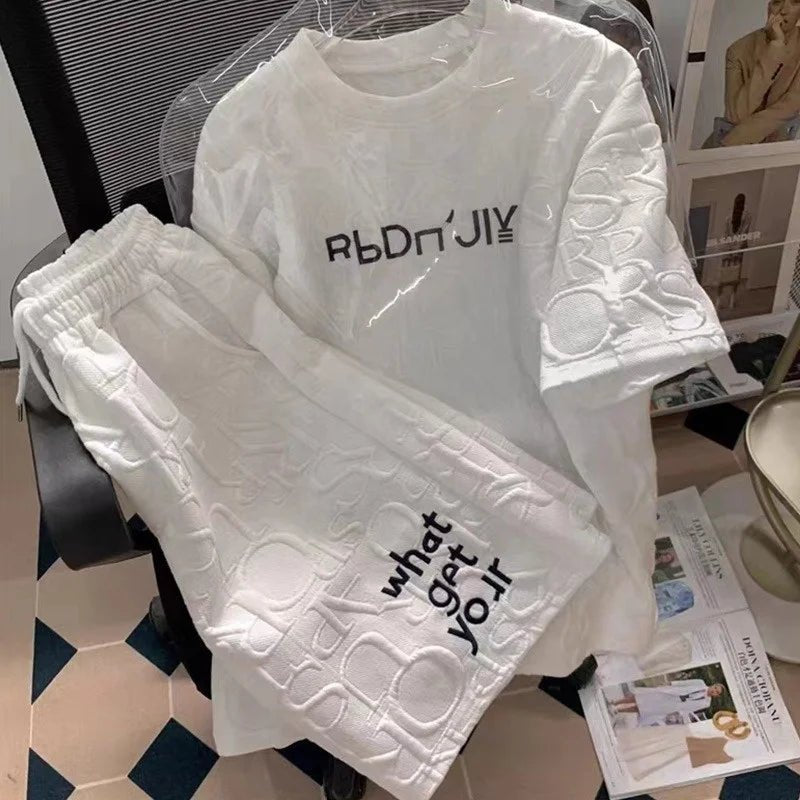 Loose - fit Women's Sportswear Sets Soft Women's Casual Sets Simple Women's Top and Shorts Set - Zeprah