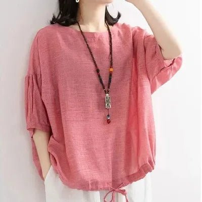 Loose Plus Size T-shirt Casual Women's Batmobile Shirt Tops for Women Crewneck Middle Sleeve Pullover Top - Zeprah