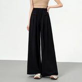 Loose Wide Leg Pants Women's 2025 Summer New Laid - Back Pants High Waist Casual Pants Trendy Straight - Leg Trousers - Zeprah