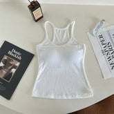 Low MOQ RTS Morandi Creamy Color Vest Shirt Tennis Golf Padded Tank Top Comfortable Workout Yoga Camisole - Zeprah