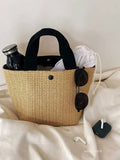 Luxury Bucket Countryside Straw Weaving Summer Beach Holiday Woven Bag Retro Leisure Portable Handbags - Zeprah