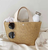 Luxury Bucket Countryside Straw Weaving Summer Beach Holiday Woven Bag Retro Leisure Portable Handbags - Zeprah