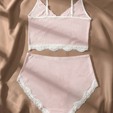 Luxury Lingerie Set – Ribbed Knit Design - Zeprah