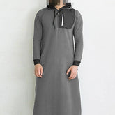Middle East Islamic Hooded Thobe Robe Clothes Arabic Men Traditional Muslim Abaya - Zeprah