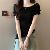 Mild Women's T-shirts Innocent - Seductive Style Elegant T-shirt Plain Women's Clothing - Zeprah