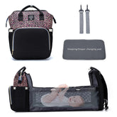 Multifunctional Folding Waterproof Maternity Handbag Baby Diaper Bag with Mosquito Net Portable Travel Bassinet Mommy Backpack - Zeprah