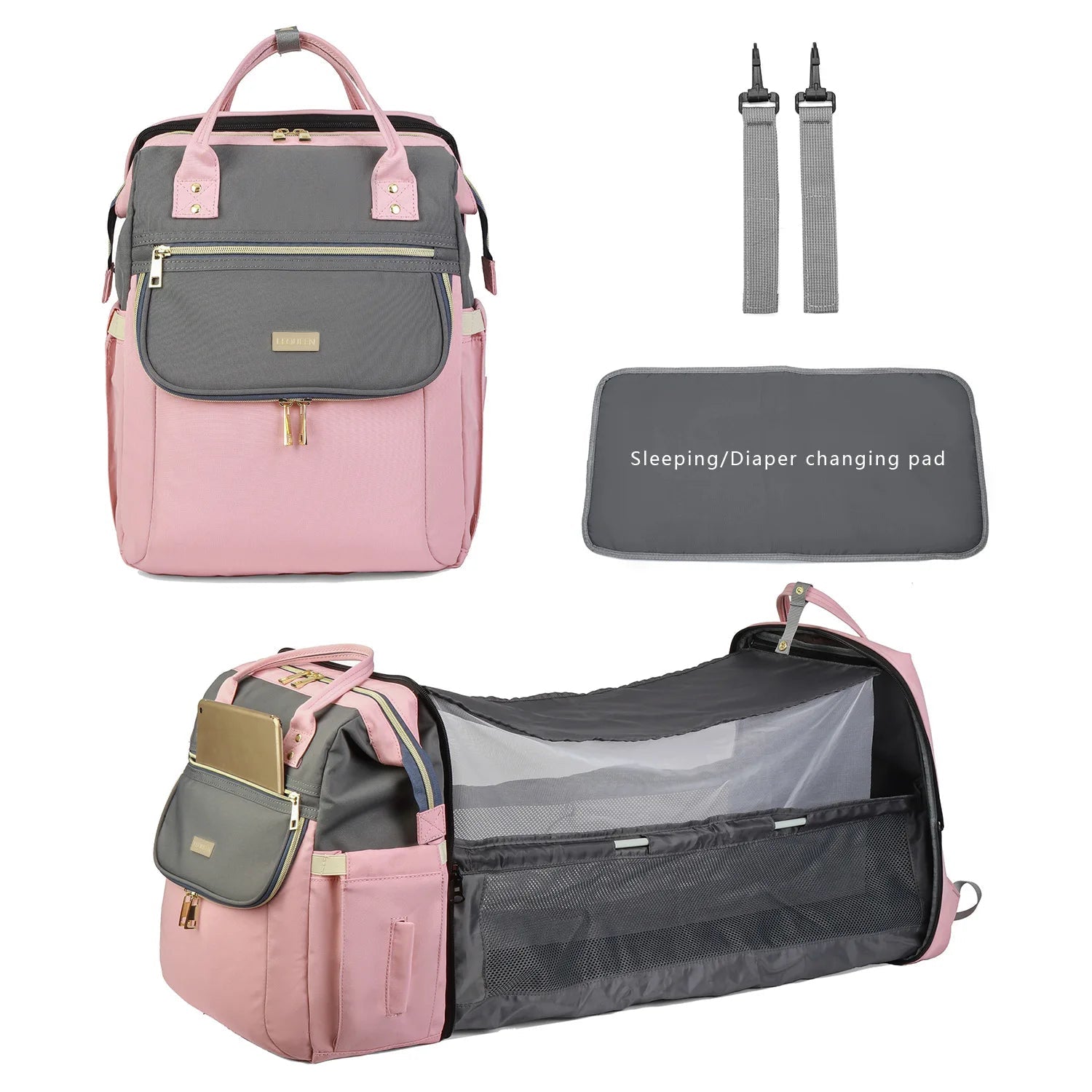 Multifunctional Waterproof Portable Foldable Baby Diaper Bag Backpack Replacement Bed Bag - Zeprah