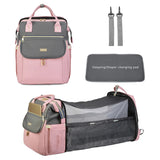 Multifunctional Waterproof Portable Foldable Baby Diaper Bag Backpack Replacement Bed Bag - Zeprah