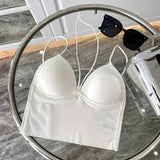 Neck Deep V Sexy Beauty Back Underwear Integrated Cup Chest Wrap Outer Wear Camisole - Zeprah