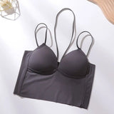 Neck Deep V Sexy Beauty Back Underwear Integrated Cup Chest Wrap Outer Wear Camisole - Zeprah