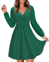 New Arrivals Women Fashion Slim Fit Deep V - neck Midi Casual Dress - Zeprah