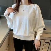 New Bat Sleeve Sweater Women Loose Lazy Style Knitted Base Shirt Women's - Zeprah