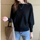 New Bat Sleeve Sweater Women Loose Lazy Style Knitted Base Shirt Women's - Zeprah