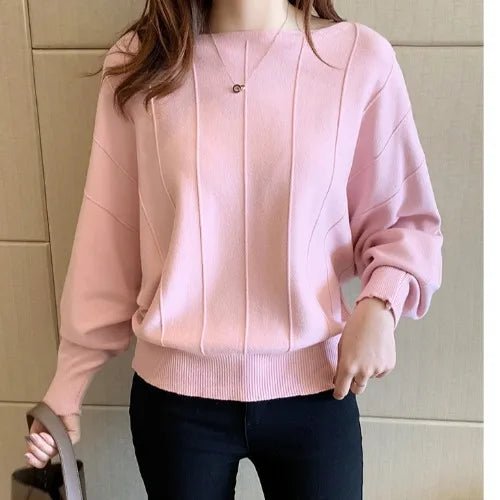 New Bat Sleeve Sweater Women Loose Lazy Style Knitted Base Shirt Women's - Zeprah