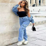 New Cargo Jeans for Women | Spring & Autumn Best - Seller | Multi - Pocket Wide - Leg Casual Trousers - Zeprah