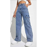 New Cargo Jeans for Women | Spring & Autumn Best - Seller | Multi - Pocket Wide - Leg Casual Trousers - Zeprah