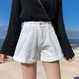 New Design Shorts Fashionable High - waisted Denim Shorts Figure - hugging Women's Short Pants - Zeprah