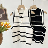 New Design Women Tank Top Ribbed Knitted Turndown Camisole Simple tank - Zeprah
