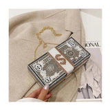 New Dinner Party Fashion Bags Dollar Money Shoulder Bag for Women Luxury Mini Box Purses Handbags Rhinestone Evening Clutches - Zeprah