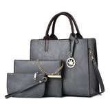 New Fashion Ladies Crossbody Handbags Set Polyester Casual Tote with Letter Decoration - Zeprah