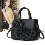 New Leather Flower Printed Women's Handbag Fashionable Zipper Closure Carteras Y Bolsos De Mujer for Summer Winter Use - Zeprah