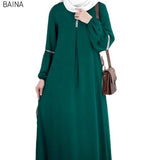 New Maxi Ladies Modest Closed Abaya Anti - Static and Breathable Hijab Dress for Spring Inspired by Dubai and Turkey - Zeprah
