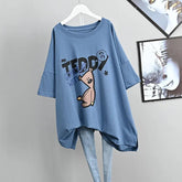 New Spring and Summer Plus Size Loose Short - sleeved T-shirt Women's Korean - style Mid - length Belly Covering Top for Women - Zeprah