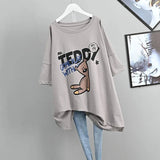 New Spring and Summer Plus Size Loose Short - sleeved T-shirt Women's Korean - style Mid - length Belly Covering Top for Women - Zeprah