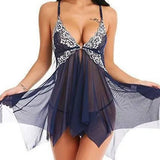 New Style European American Sexy Camisole Dress Hot Lace Trim Semi - Transparent Mesh Made Spandex - Zeprah