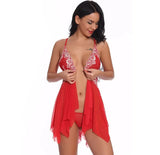 New Style European American Sexy Camisole Dress Hot Lace Trim Semi - Transparent Mesh Made Spandex - Zeprah