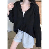 New Style Solid Pattern Sun Protection Jacket for Women Casual Loose Top Shirt Button Decoration Summer Thin Design - Zeprah