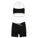 Newest Women's Casual Skinny 2 - Piece Yoga Set Shorts & Sports Bra - Eco - Friendly Spandex/Polyester Above Knee Length Gym Wear - Zeprah