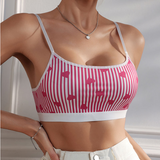 Striped Heart Graphic Bralette