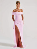 Off Shoulder Vestidos Dress Sexy Maxi Split Elegant Long Dress Ladies Evening Party Prom Women's Dresses - Zeprah