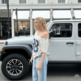 Oversized Off - Shoulder Jersey T-Shirt - Zeprah