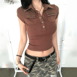 Oversized Studded Cross V - Neck T-Shirt - Zeprah