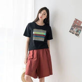 Plus Size 4XL Summer Women's Shorts 5 - Inch Length Casual Elastic High Waist Comfy Loose - Fit Bottoms - Zeprah