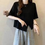 Plus Size Shoulder Short - sleeved T-shirt Women's Summer New Slimming Women's Clothing Irregular Tops for Women - Zeprah